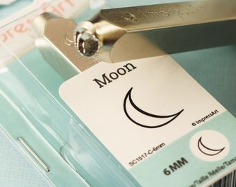 Moon Metal stamp moon design 6mm crescent moon metal stamp ImpressArt metal stamp