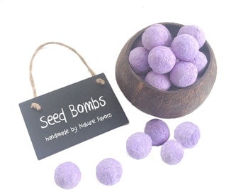 Flower & Herb Seed Bomb Party Favors - Wedding Favors, Kids Birthday Party Favors - Lavender Seed Bombs handmade in the USA by Nature Favors