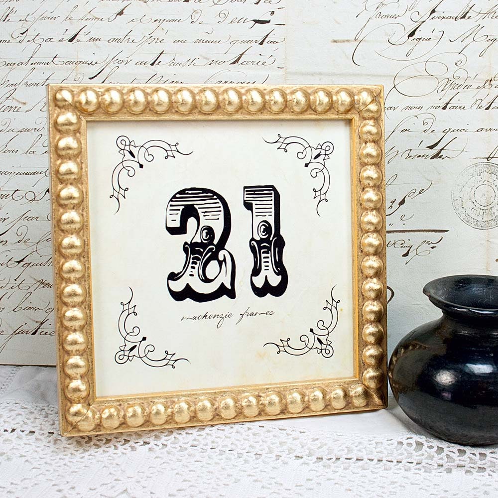 5x5 inch or 6x6 inch Gold Boule Picture Frame for