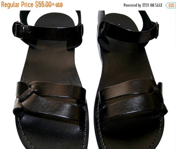 20% OFF Black Circle Leather Sandals for Men & Women by SANDALI