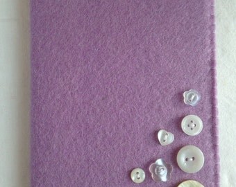 Notebook - A6 - Buttons - Red/Black/Blue/Green/Yellow/Pink/Purple/Yellow/Orange - Wool Felt - Journal