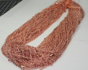Wholesale Lot Sale 50 pcs of Ready to wear Bright Copper Plated Cable Chain Necklace with Lobster Clasp - 24inch(60cm) - Ship from USA