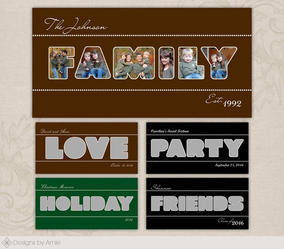 Family Word Set Photo Collage Sto Ryboard Wall Art Templates