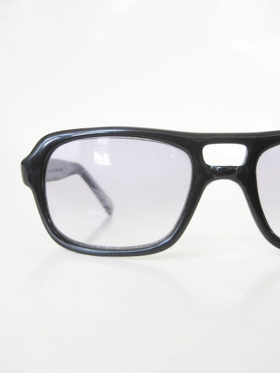 Vintage Japanese Mens Sunglasses 1980s Aviator Oversized Black