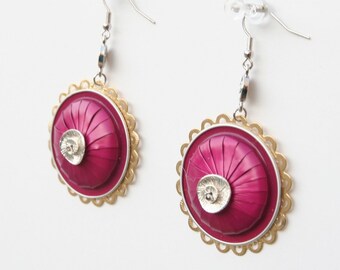 Mixed Media Elegant Earrings - Nespresso jewelry, Recycled, Upcycled, Eco friendly coffee capsules necklace.