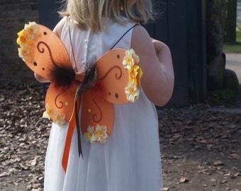 SALE Orange fairy wings, child/adult, festival, party, butterfly wings