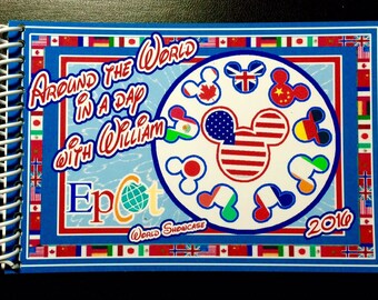 Personalized DISNEY Autograph Book DISNEY EPCOT Passport with 25 Blank Pages