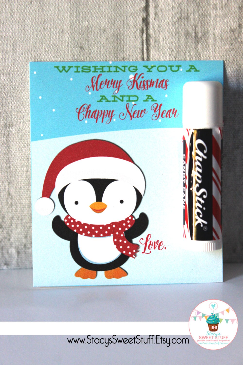 Chapstick Christmas Card DIY Printable Instant Download