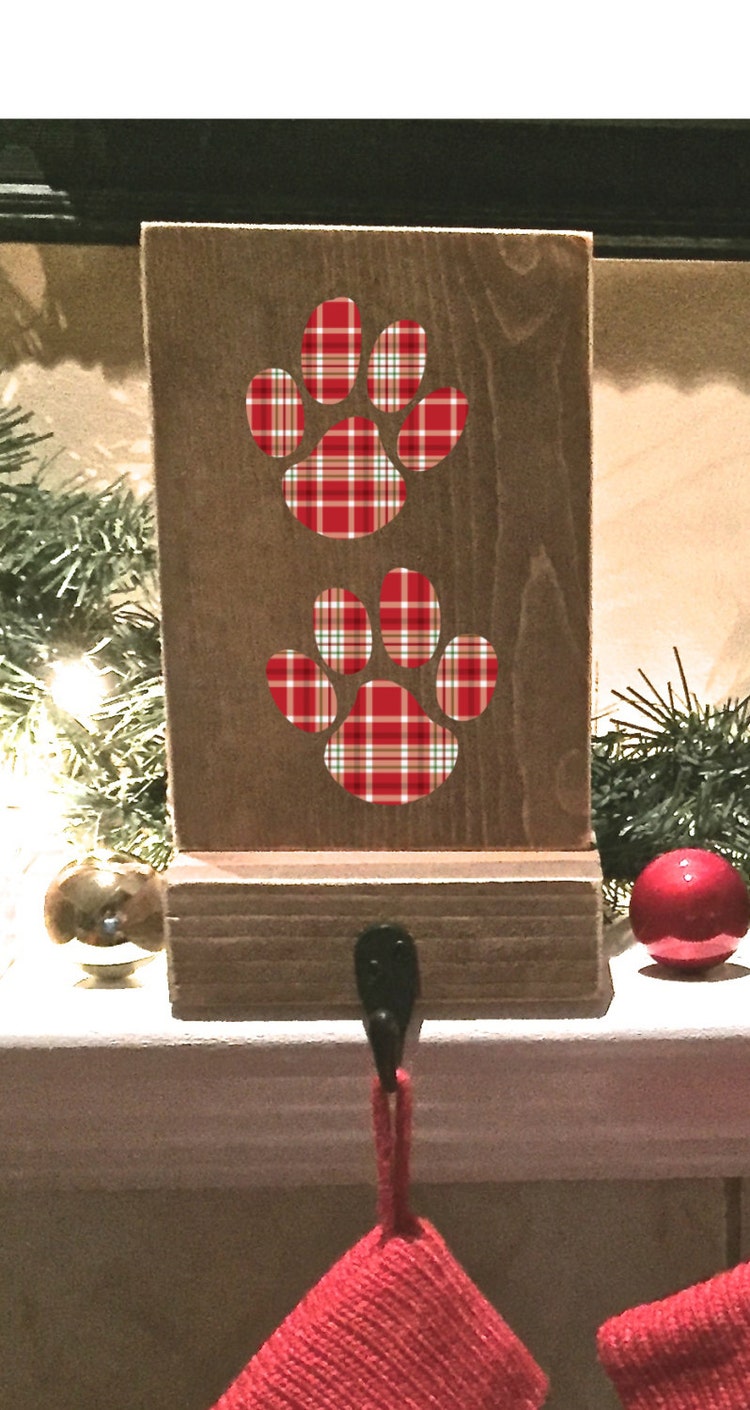 stocking holders mantle stockings reclaimed wood by TheWoodenOwl