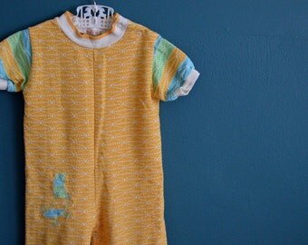 Vintage 1970s Baby Jumpsuit with Rooster Applique - Size 24 Months
