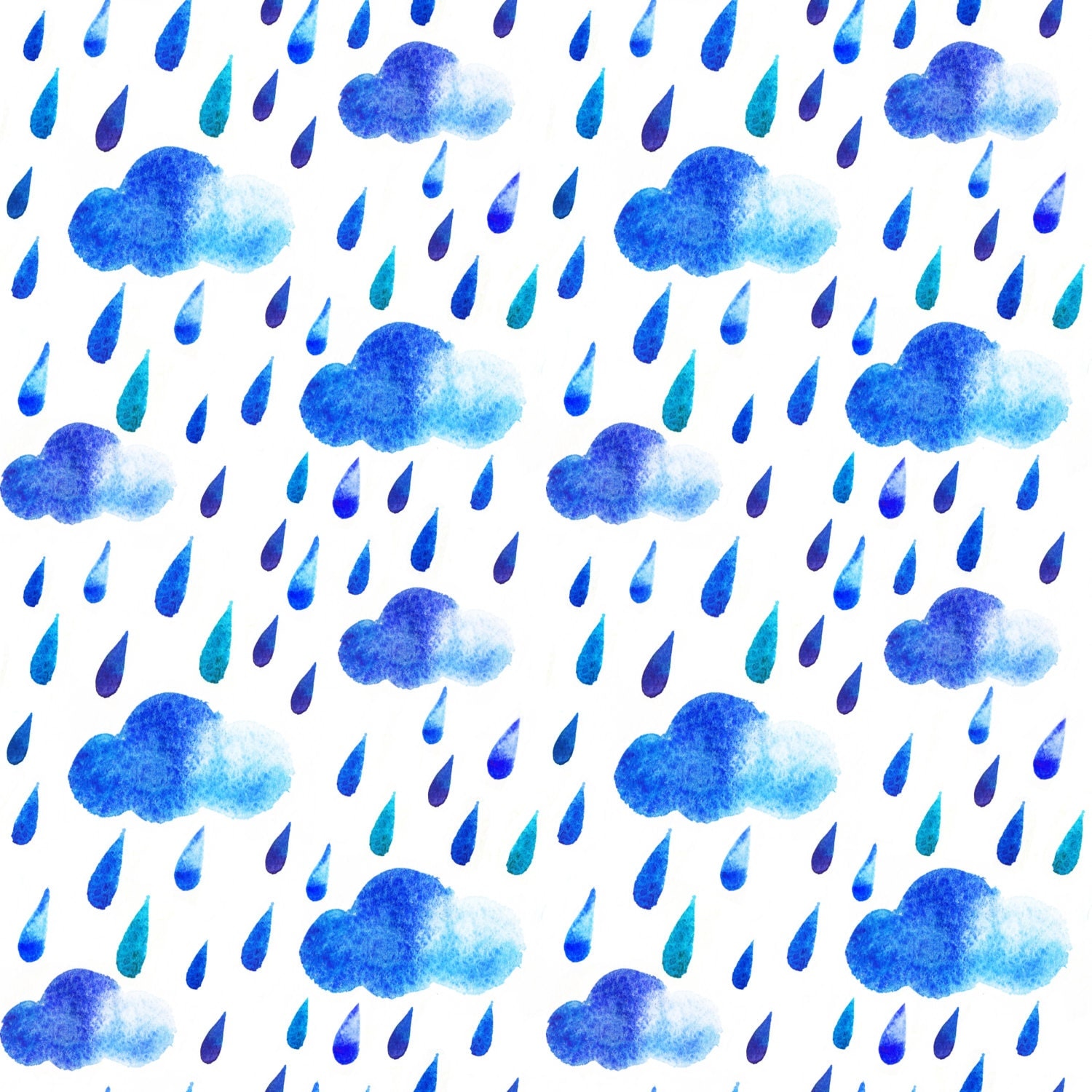 5 Watercolor Rain Drops Digital Immediate