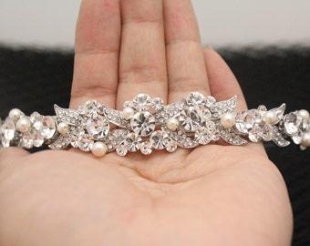 Wedding headband Pearl Bridal headband vintage Wedding Tiaras pearl Bridal Tiaras vintage Wedding hair jewelry Brideeal hair accessory pearl