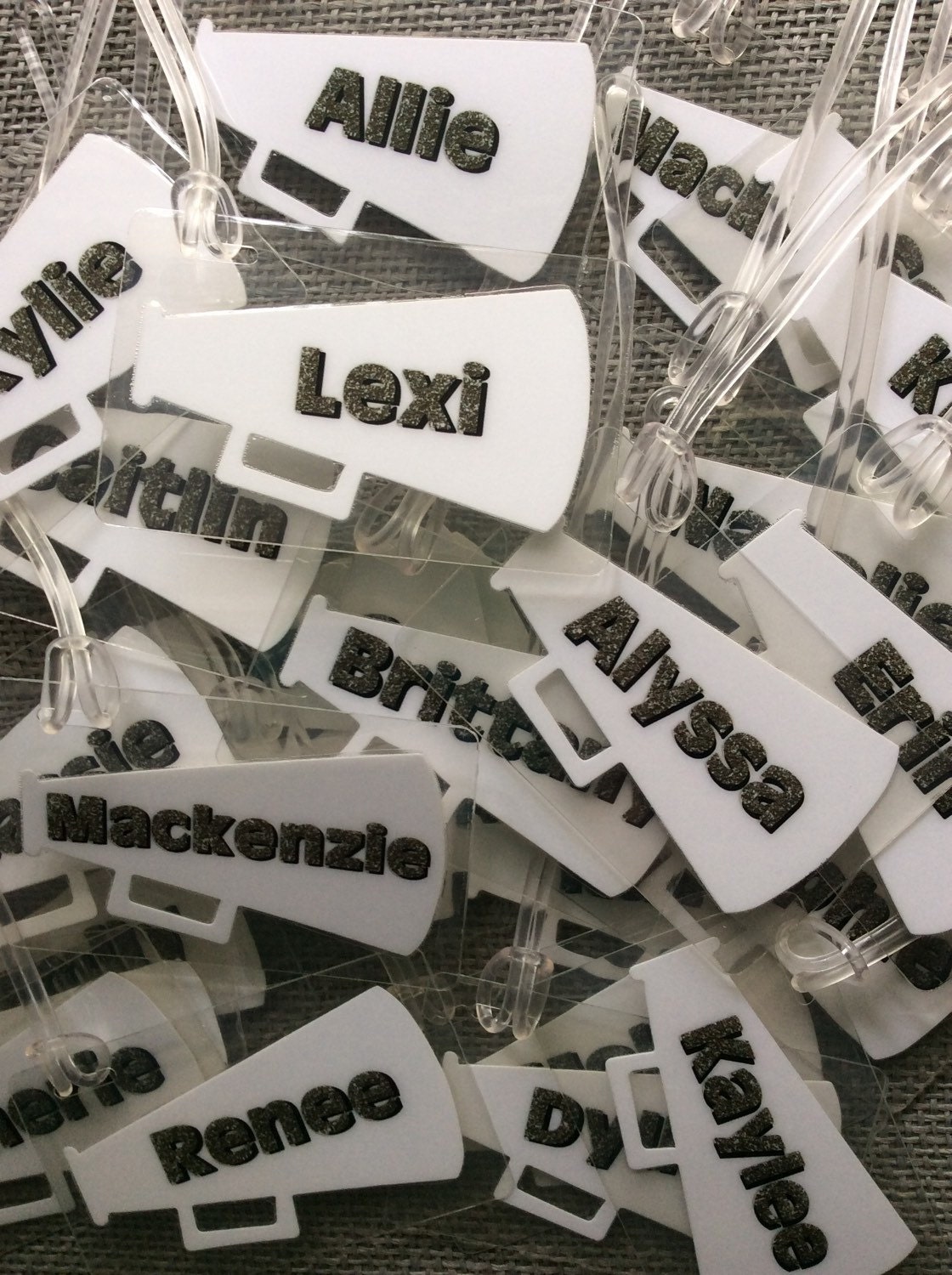 Personalized Cheer Gifts Megaphone Bag Tags Cheer Bag Tags