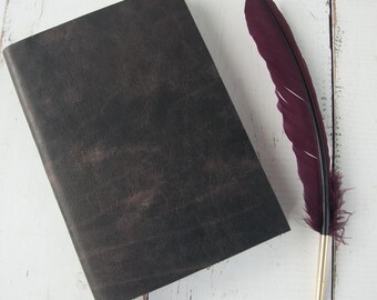 Antiqued Black Leather Journal - Vintage inspiration for writers & artists