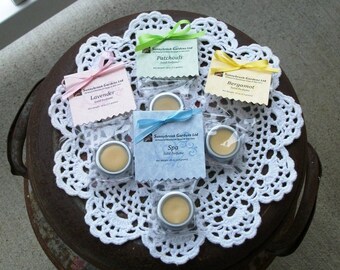 Pick 24 Solid Perfumes, All Natural, handcrafted with therapeutic essential oils, Vegan friendly, great for spa party or baby shower favors