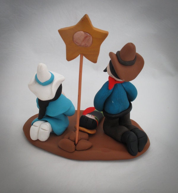 Western Cowboy Handmade Christmas Nativity Set