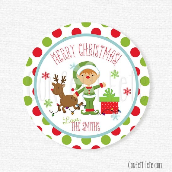 Christmas Gift Tags, Christmas Elf Tag, Merry Christmas Tag, Elf Favor Tags, Holiday Treat Tag, Boy Favor Tags, Personalized Il_570xn