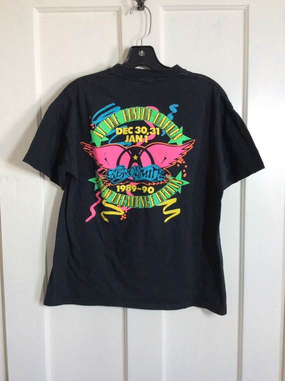 Vintage 1989 Aerosmith Concert Tour 1980s Rock Band T-shirt