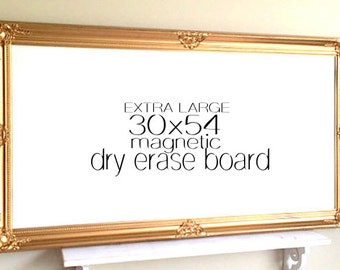 Decorative DRY ERASE BOARD for Sale Whiteboard Narrow Tall - Extra Large MAGNETIC WHITEBOARD Gold and White Baroque Large Dry Erase Board  Framed Message Board Home Office Organizer Gold Wedding Decor