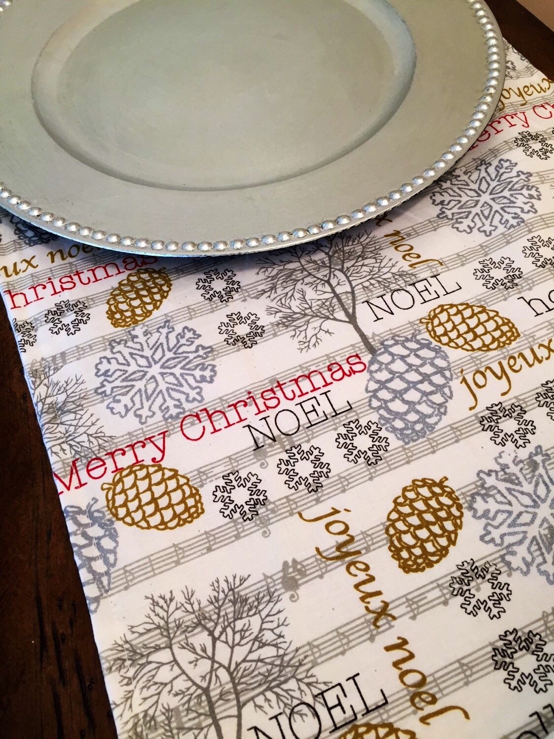 christmas table runner 36 90 silver and gold by christmas table runner 36 90 silver and gold by