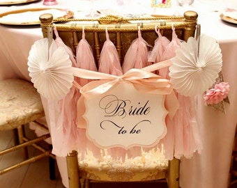 Bride to Be Chair Sign Bridal Shower Decoration Prepared in all of my Card Stock Colors