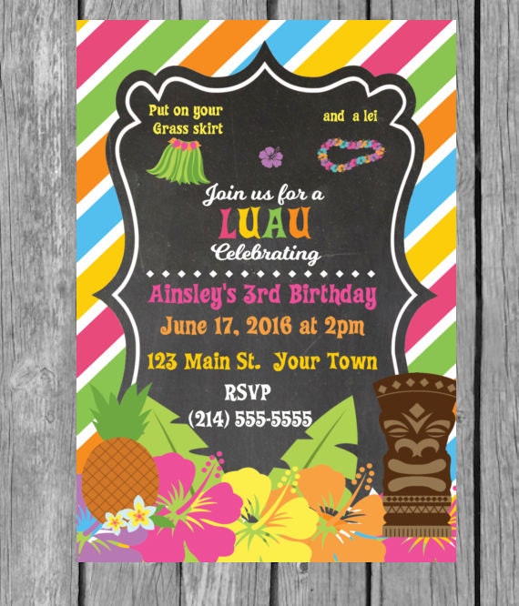 Hawaiian Einladung Hawaii Mottoparty von MomNeedsCoffee auf Etsy