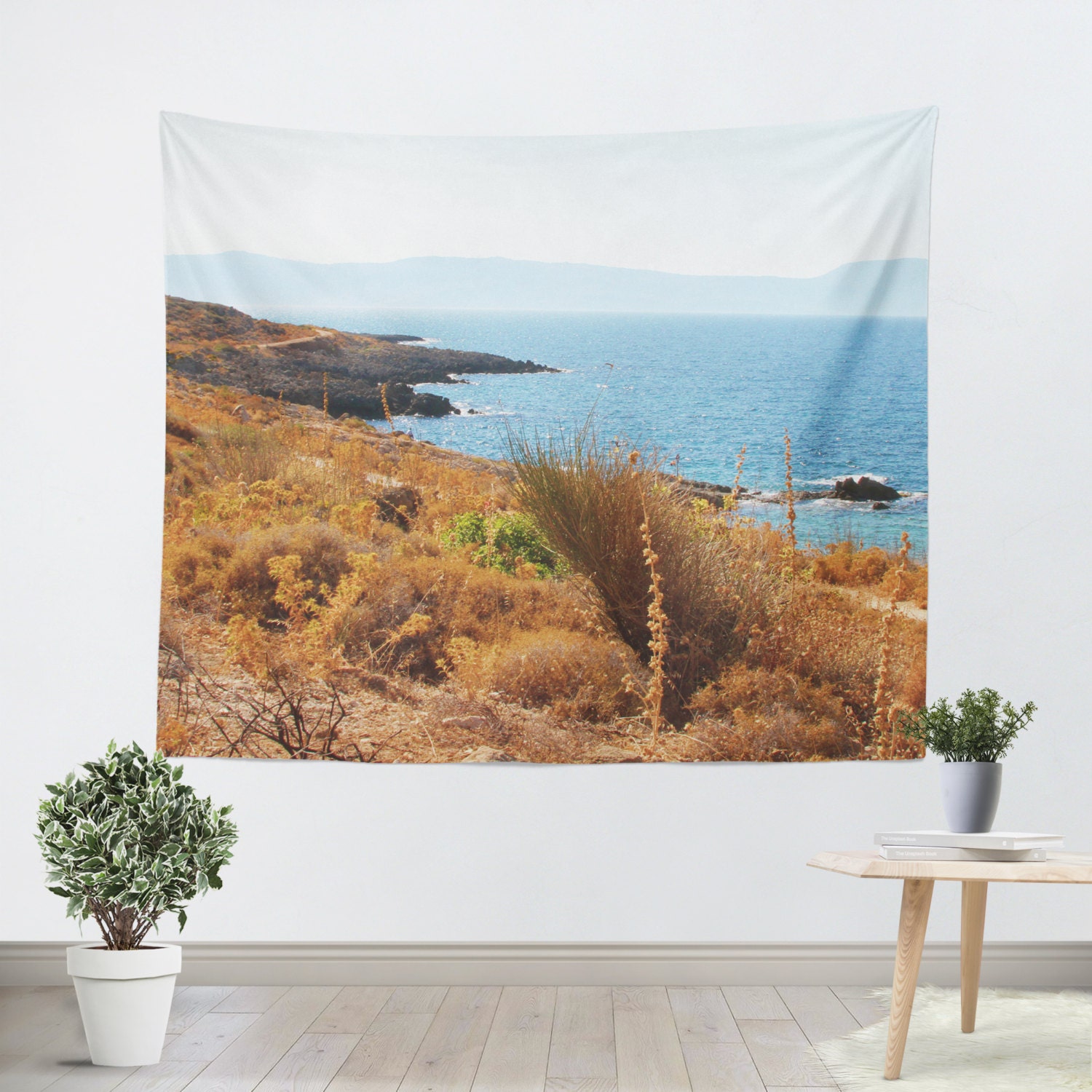 Coastline Tapestry Greek Tapestry Seascape Tapestry Wall