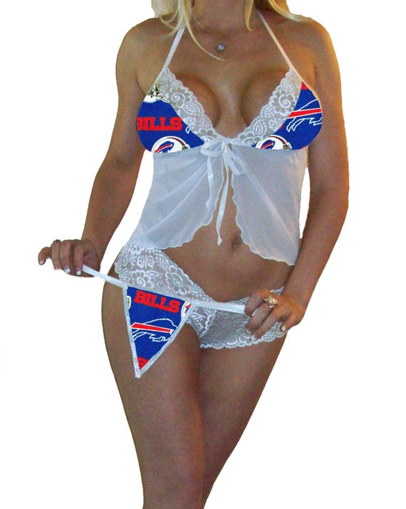 Nfl Lingerie Buffalo Bills Sexy White Cami Top And Lace Booty