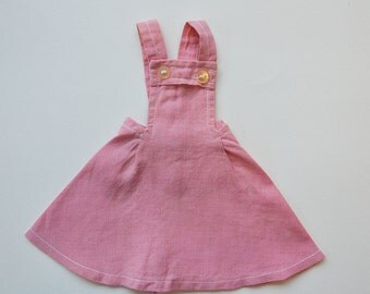 Authentic Vintage Original 1966 FURGA Tre Esse Alta Moda Italian Fashion Haute Couture doll "IN GIARDINO" 8612 Pink Denim-like pinafore