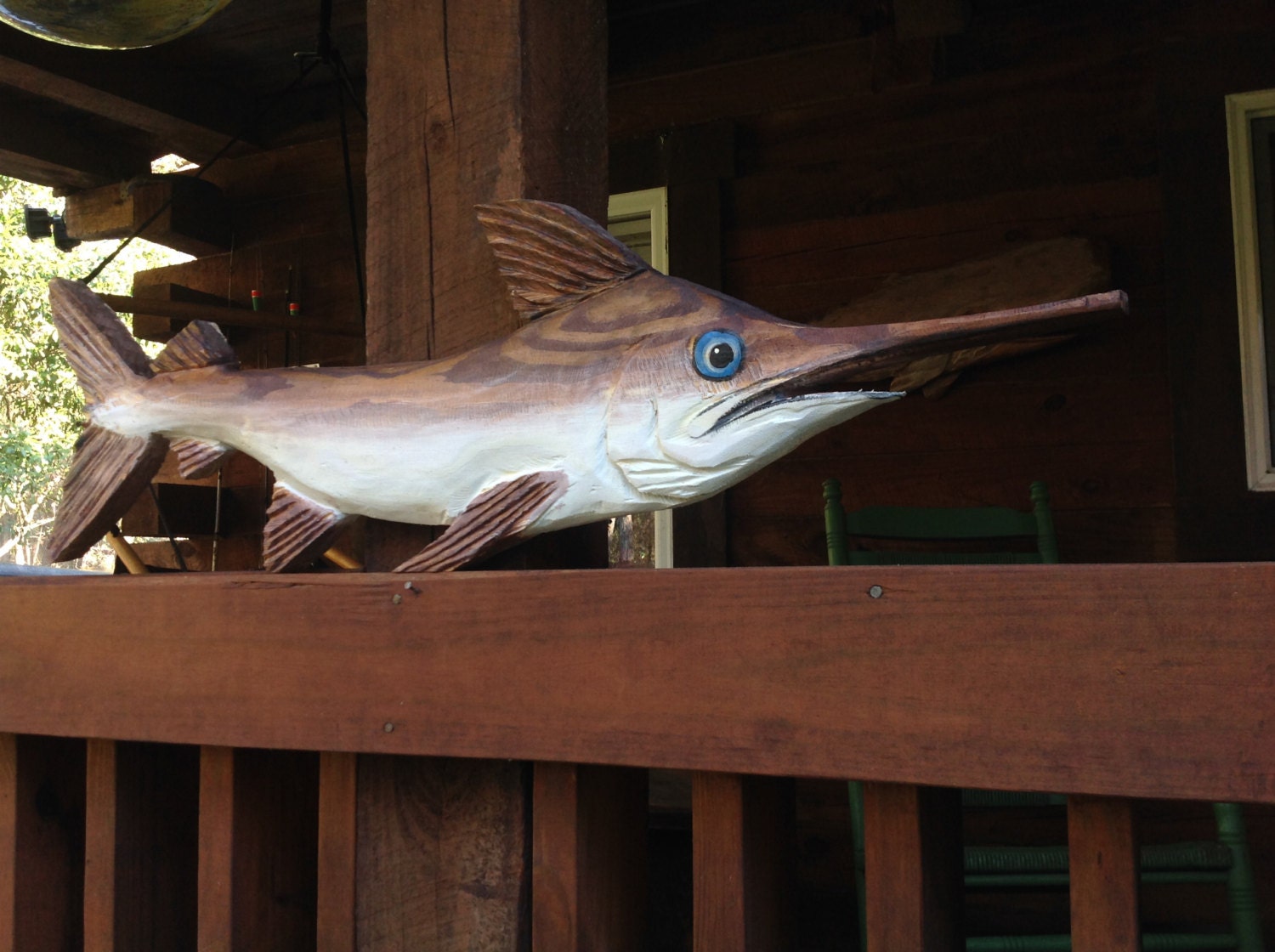 Swordfish carving 36 wooden sport fishing wall mount