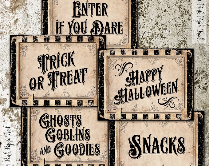 Halloween Party Signs, Party Posters, Party Decor, 8x10 inches, Instant Download, Print Your Own