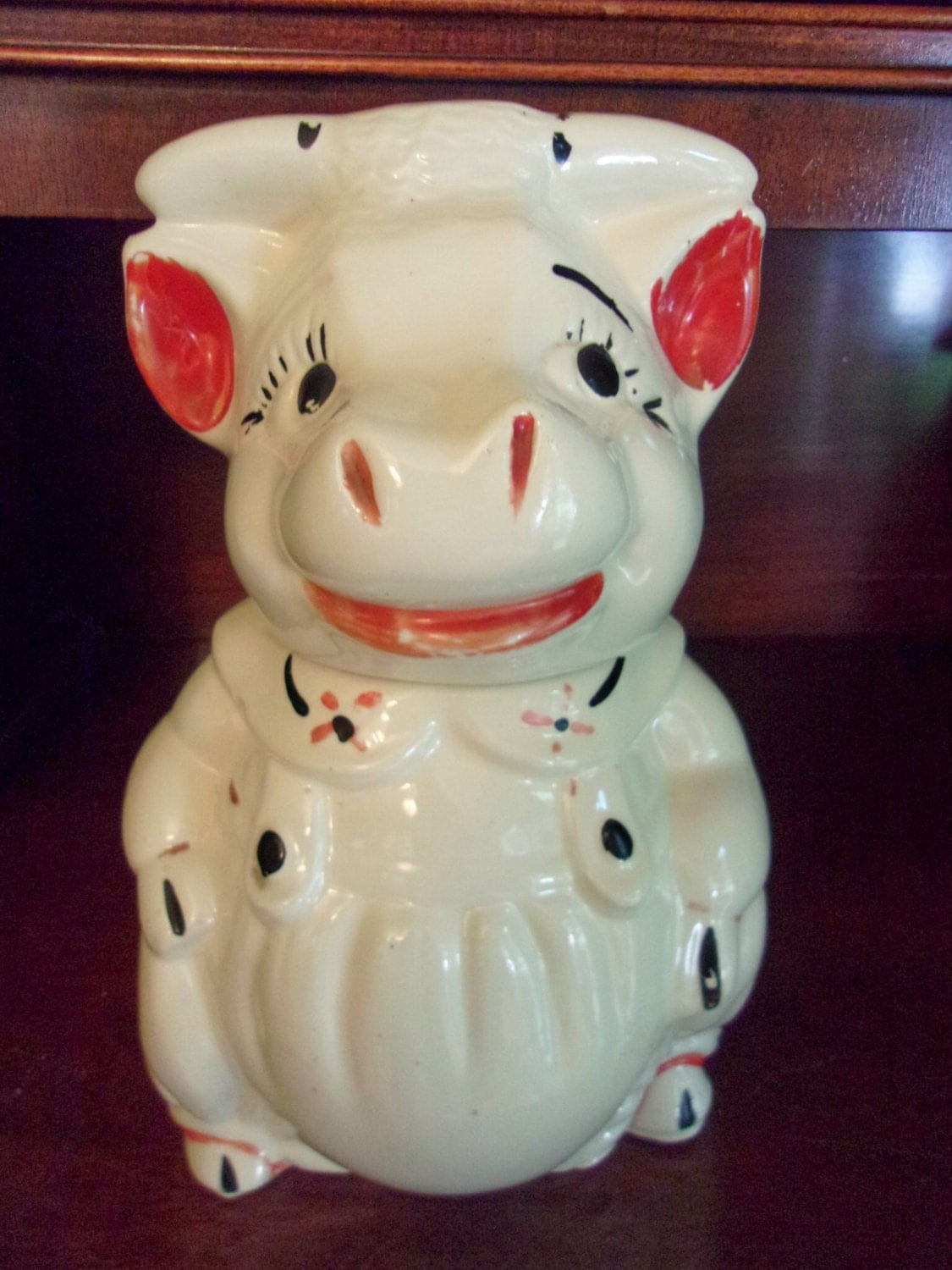 American Bisque Tea Biscuit Cookie Jar Abco Vintage Pottery 6148