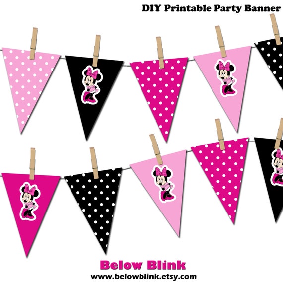 Minnie Mouse Banner Minnie Mouse Printable Party Banner