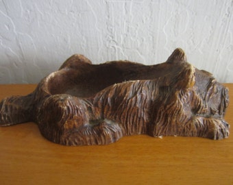 Vintage Syroco Wood Scottie Dog Pipe Holder Caddy