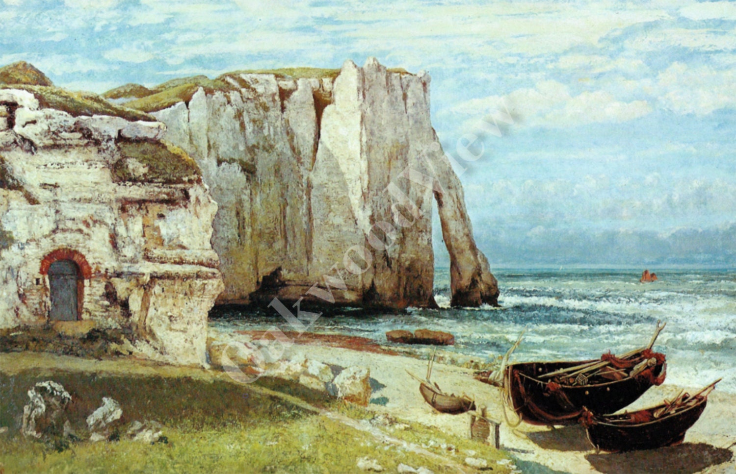 Cliff of Etretat after the Storm by Gustave Courbet Vintage