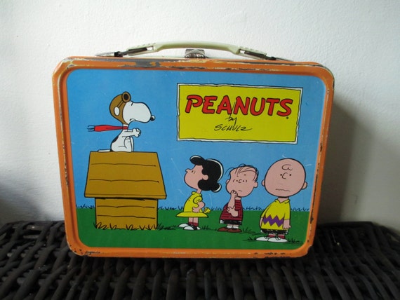 Vintage 1950 Peanuts Metal Lunch Box