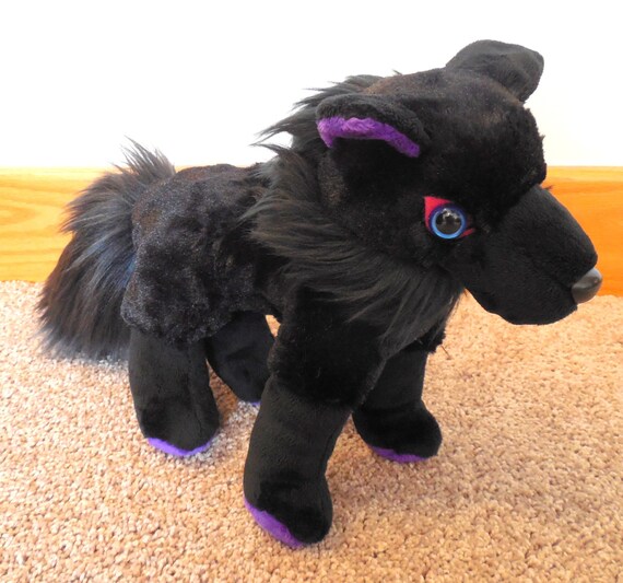 black wolf plush toy