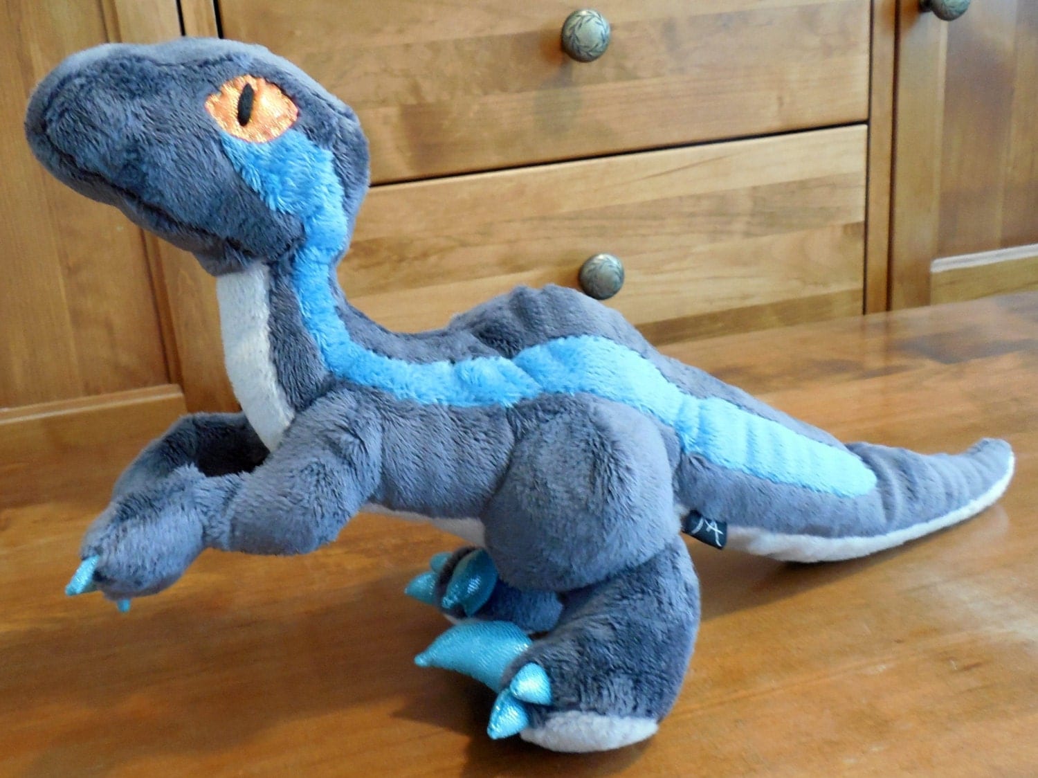 jurassic world basic plush velociraptor blue