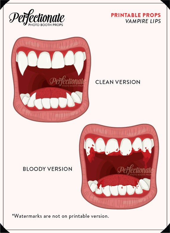 Vampire Fangs Props 8 Full Size Printable Props DIY