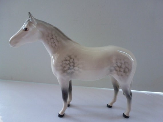 Beswick Horse Figurine Dapple Grey Beswick Horse Head Facing