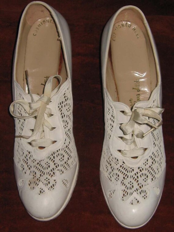 Enna Jetticks White Mesh Kid Leather Vintage Bride Shoes US