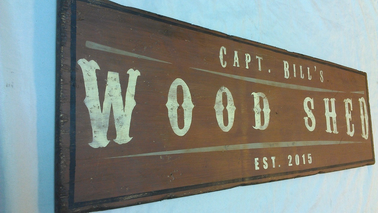 Personalized Rustic Wood Shed Sign Hand Made by SignTreasure