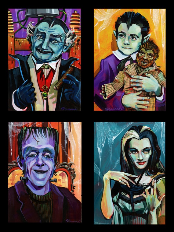 Munsters family portrait poster by Shaunna by shaunnatoots on Etsy