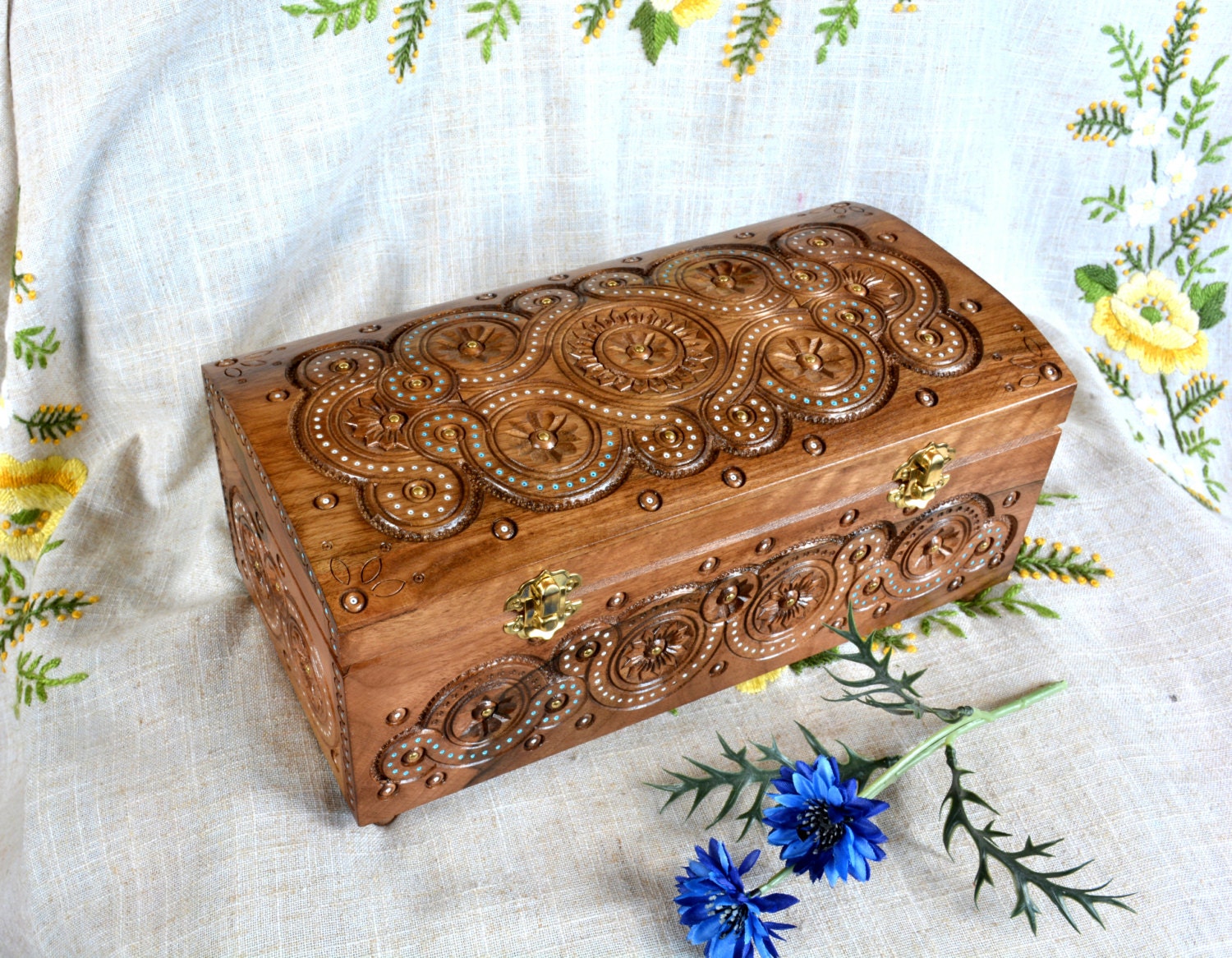 Personalized jewelry box Wooden box Monogram ring by HappyFlying