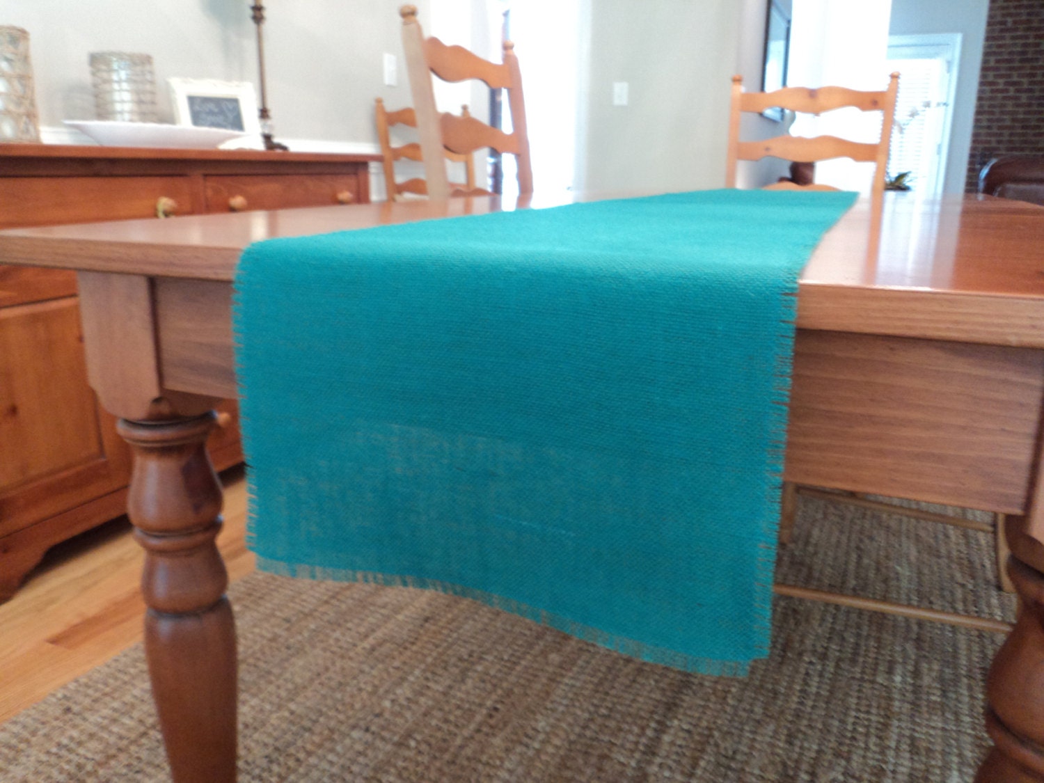 Emerald Green Burlap Table Runner Or Choose by theruffleddaisy