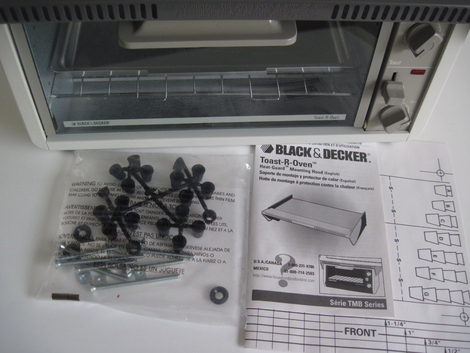 Black & Decker Toaster Oven Spacemaker TR200 TY1 Under