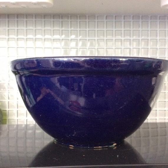 Cobalt Blue Pottery Mixing bowl-vintage by VintageTreasuresRus