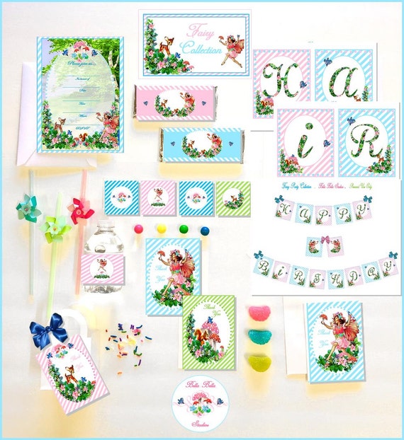 FAIRY PARTY COLLECTION ~ Blue - Printable Instant Download Il_570xn