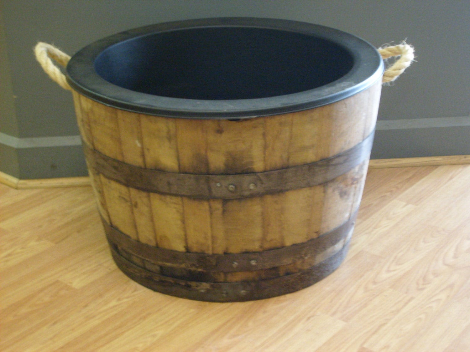 Half White Oak Whiskey Barrel Planter with by AuntMollysBarrels