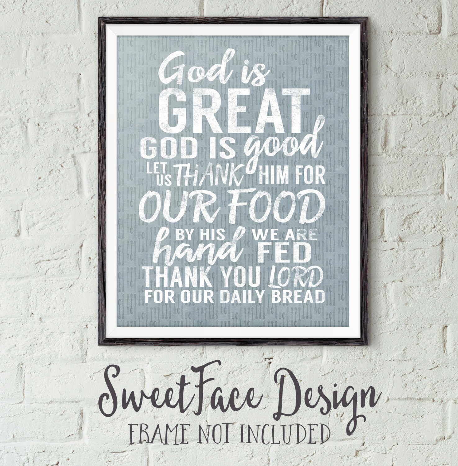 God Is Great God Is Good prayer vintage by SweetFaceDesign on Etsy